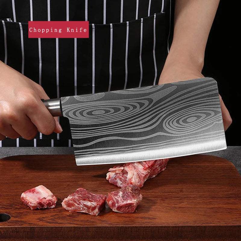 Conjunto de facas de cozinha utilitárias com padrão de damasco a laser, conjunto de hastes de afiação de tesouras, faca de chef afiada de aço inoxidável, ferramenta de cozinha.
