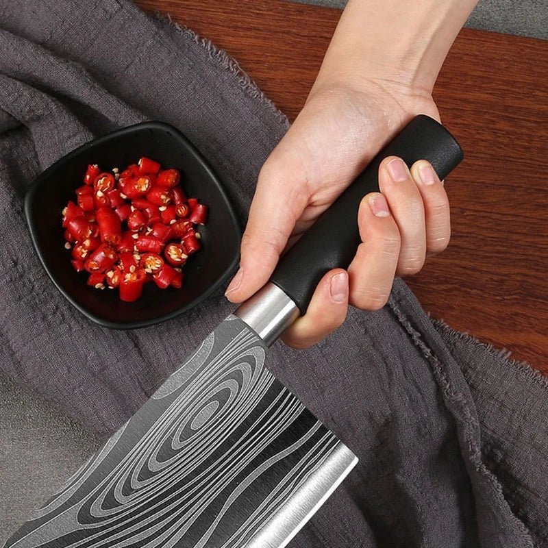 Conjunto de facas de cozinha utilitárias com padrão de damasco a laser, conjunto de hastes de afiação de tesouras, faca de chef afiada de aço inoxidável, ferramenta de cozinha. - Nuvetzi.