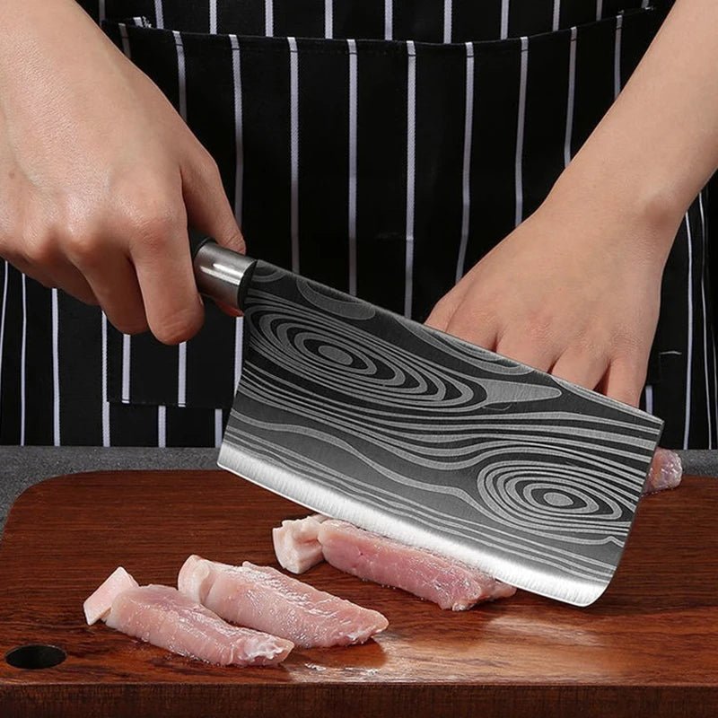 Conjunto de facas de cozinha utilitárias com padrão de damasco a laser, conjunto de hastes de afiação de tesouras, faca de chef afiada de aço inoxidável, ferramenta de cozinha. - Nuvetzi.