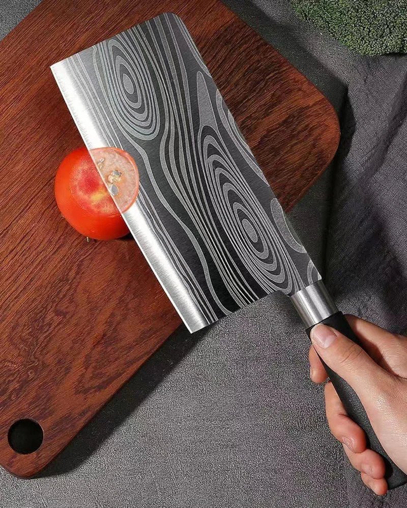 Conjunto de facas de cozinha utilitárias com padrão de damasco a laser, conjunto de hastes de afiação de tesouras, faca de chef afiada de aço inoxidável, ferramenta de cozinha. - Nuvetzi.