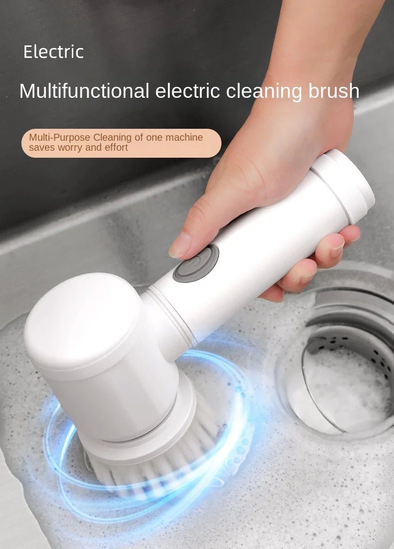 Escova de limpeza elétrica multifuncional para cozinha e banheiro - Esfregão elétrico portátil sem fio para pratos, panelas e frigideiras - Nuvetzi.