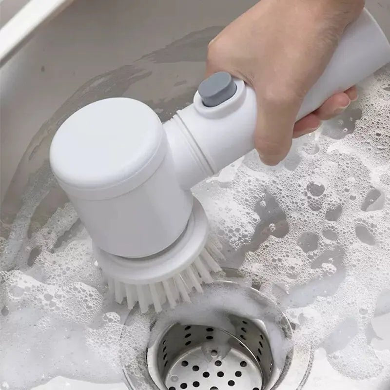 Escova de limpeza elétrica multifuncional para cozinha e banheiro - Esfregão elétrico portátil sem fio para pratos, panelas e frigideiras - Nuvetzi.