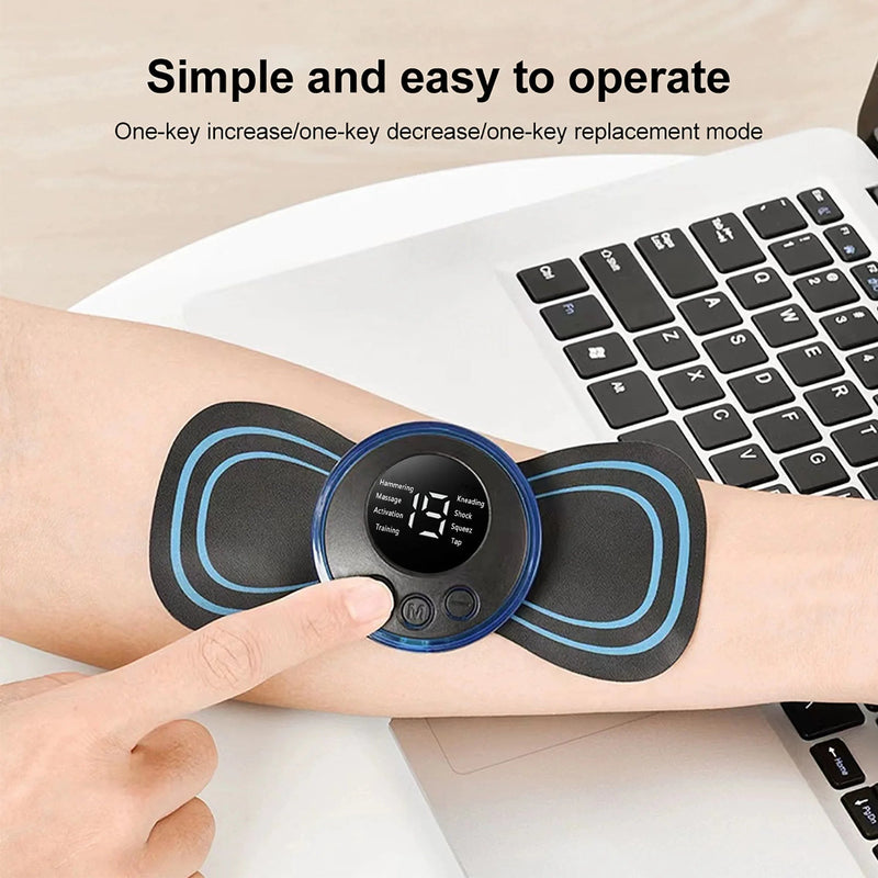 Mini massageador de pescoço, estimulador muscular elétrico, adesivos para massagem cervical, almofadas de massagem com controle remoto para a saúde do corpo e das costas - Nuvetzi.