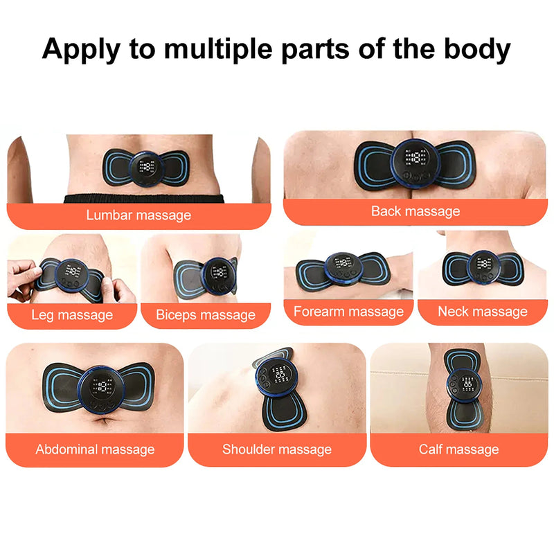 Mini massageador de pescoço, estimulador muscular elétrico, adesivos para massagem cervical, almofadas de massagem com controle remoto para a saúde do corpo e das costas - Nuvetzi.