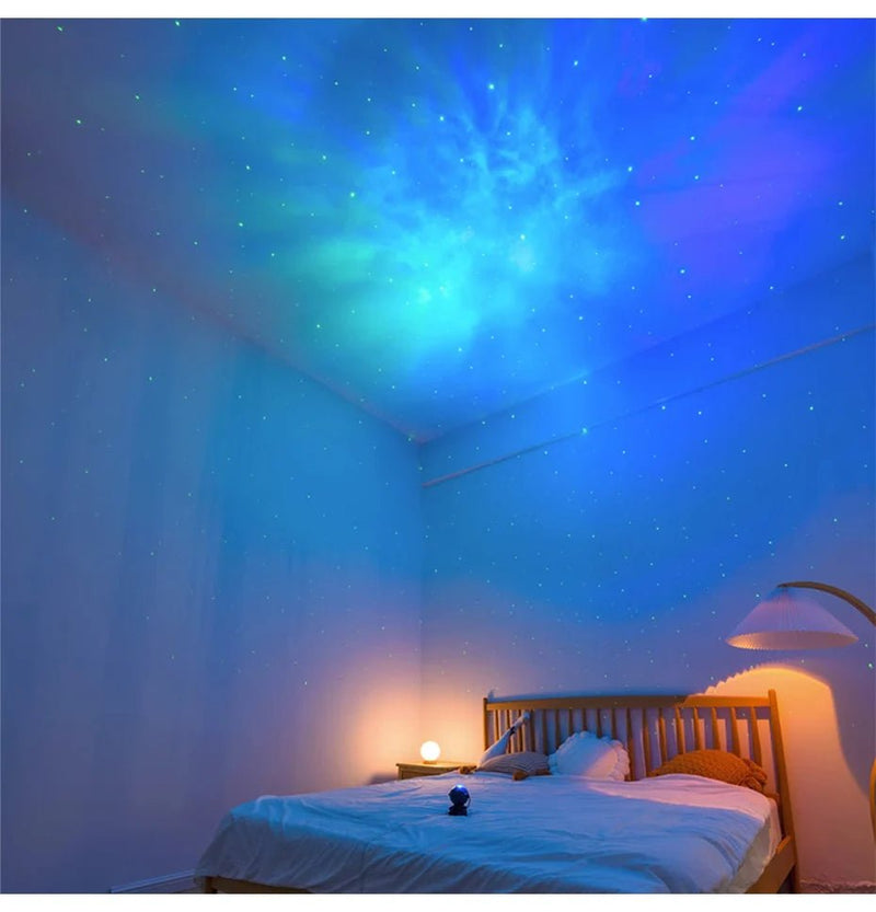 Projetor de luz 2025, céu estrelado, aurora, astronauta, espaço, projetor, nebulosa, teto, quarto, decoração de casa, presente infantil. - Nuvetzi.
