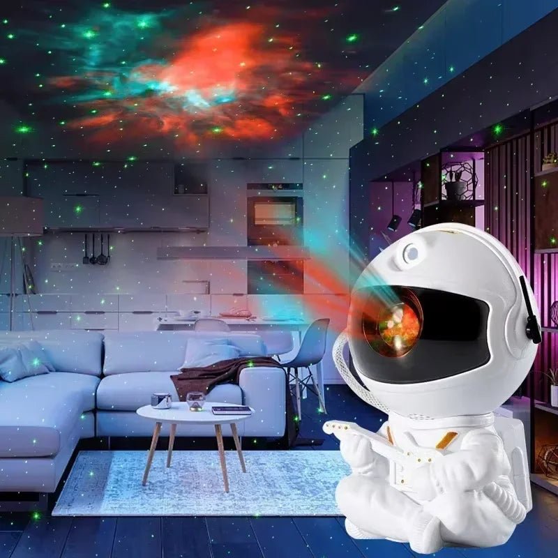 Projetor de luz 2025, céu estrelado, aurora, astronauta, espaço, projetor, nebulosa, teto, quarto, decoração de casa, presente infantil. - Nuvetzi.