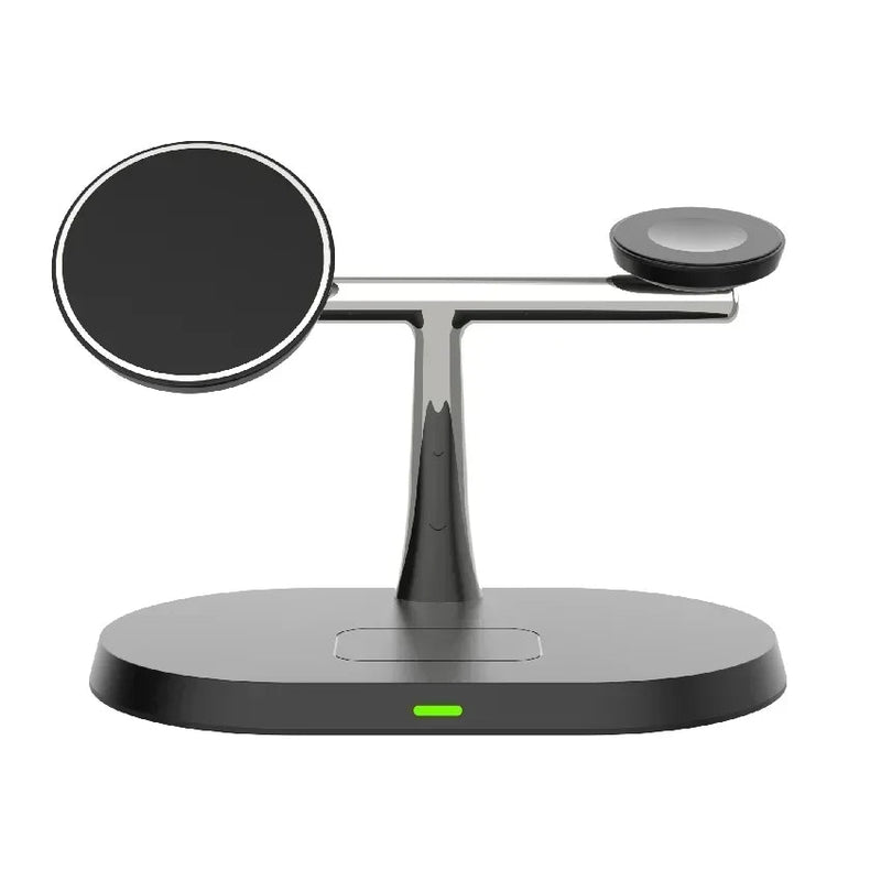 Suporte magnético sem fio 3 em 1 de 100 W para carregador Magsafe iPhone 16, 15, 14, 13, 12, Apple Watch 8, 7 e AirPods Pro, estação de carregamento rápido - Nuvetzi.