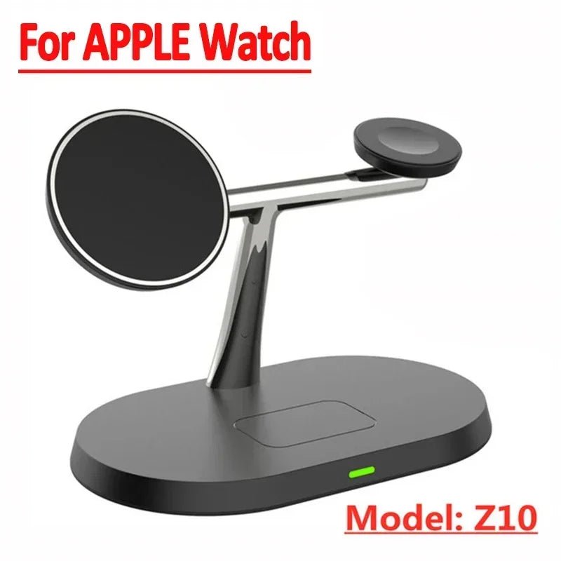 Suporte magnético sem fio 3 em 1 de 100 W para carregador Magsafe iPhone 16, 15, 14, 13, 12, Apple Watch 8, 7 e AirPods Pro, estação de carregamento rápido - Nuvetzi.