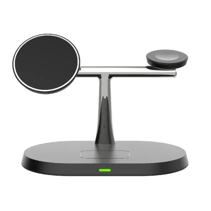 Suporte magnético sem fio 3 em 1 de 100 W para carregador Magsafe iPhone 16, 15, 14, 13, 12, Apple Watch 8, 7 e AirPods Pro, estação de carregamento rápido - Nuvetzi.