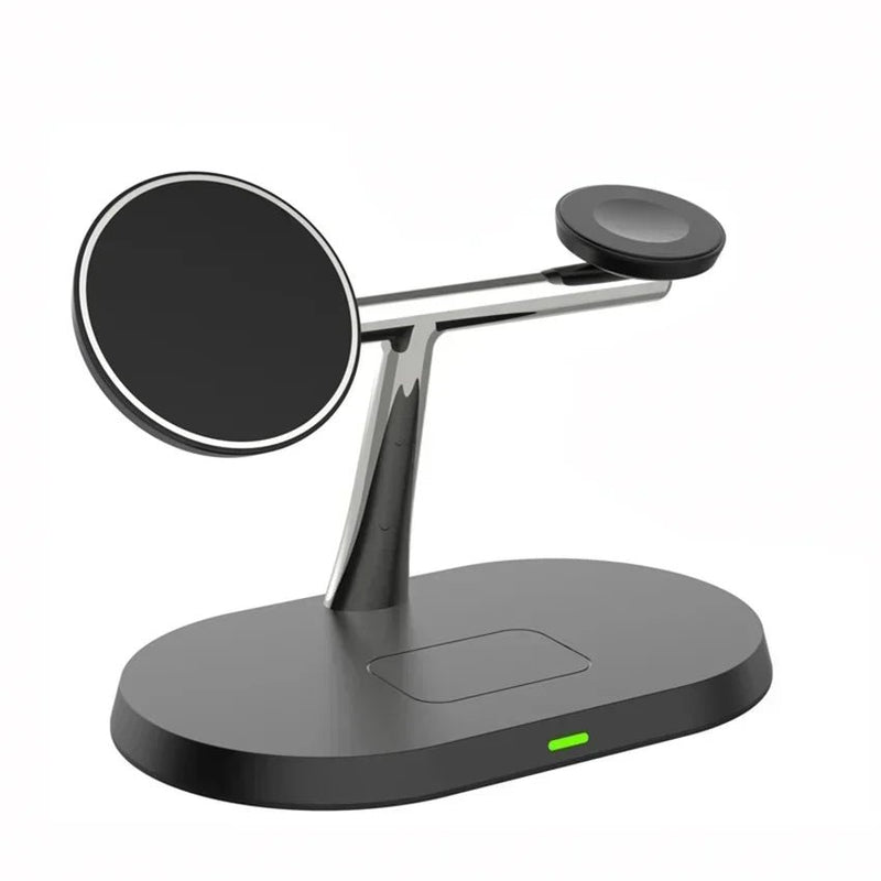 Suporte magnético sem fio 3 em 1 de 100 W para carregador Magsafe iPhone 16, 15, 14, 13, 12, Apple Watch 8, 7 e AirPods Pro, estação de carregamento rápido - Nuvetzi.