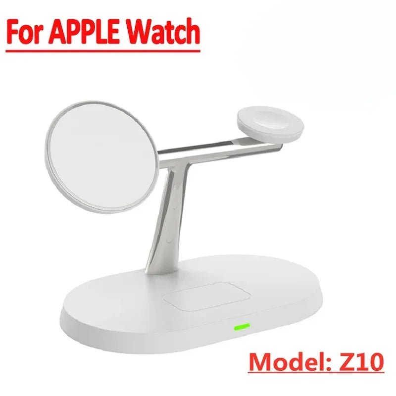 Suporte magnético sem fio 3 em 1 de 100 W para carregador Magsafe iPhone 16, 15, 14, 13, 12, Apple Watch 8, 7 e AirPods Pro, estação de carregamento rápido - Nuvetzi.
